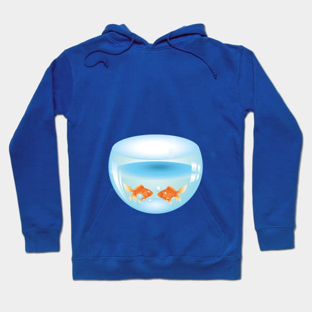 Gold Fish in Aquarium Hoodie by AnnArtshock